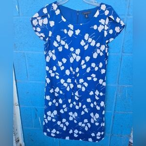 Tommy Hilfiger Midi Blue and White Floral Dress Size 8